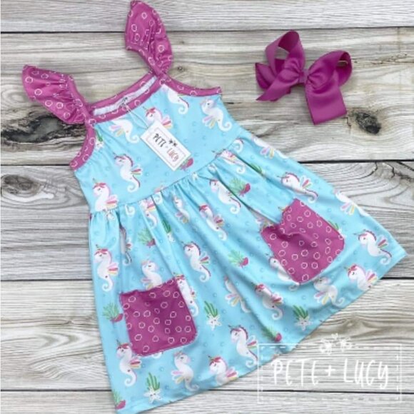 Seahorse Pete + Lucy Dress 0 To 6 Months - Picture 1 of 7